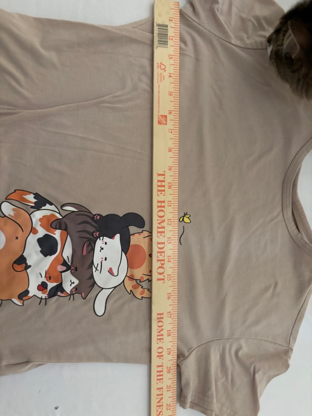 Cat Stack Graphic Tee & Cutoff Jean Shorts ~ Small Shirt & Medium Jean Shorts - Picture 2 of 15